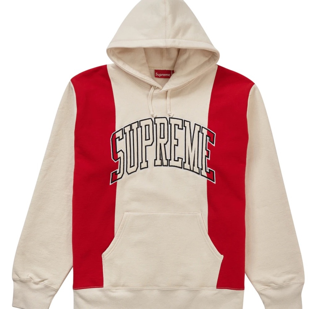 Supreme Paneled Arc Hoodie Sweatshirt Natural Red and White ⚠️!PRICE NEGOTIABLE!